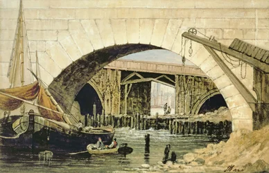 Barges Moored Near New London Bridge